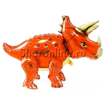 Шар 3D Фигура "Динозавр Трицератопс" оранжевый 91 см