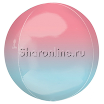 Шар 3D Сфера "Омбре" розово-голубая 41 см