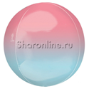 Шар 3D Сфера "Омбре" розово-голубая 41 см - изображение 1