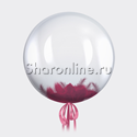 Шар Bubble с бордовыми перьями - изображение 1