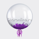 Шар Bubble с фиолетовыми перьями - изображение 1