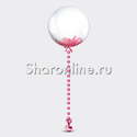 Шар Bubble с розовой подвеской и перьями - изображение 1