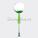 Шар Bubble с зеленой кисточкой и перьями - изображение 1