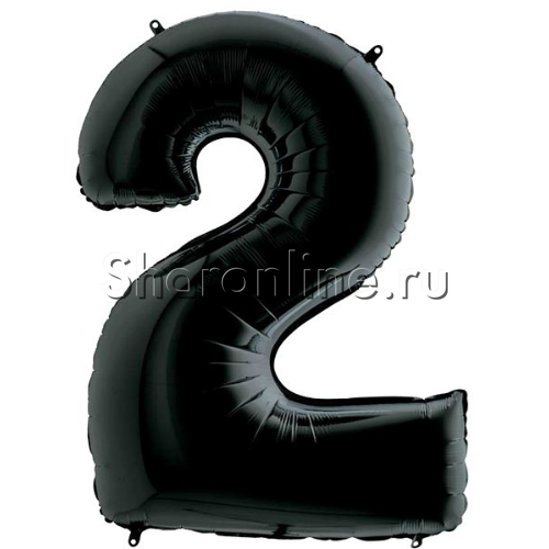 Шар "Цифра 2" Черная 102 см - изображение 1