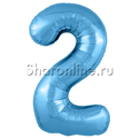 Шар "Цифра 2" Голубая 102 см - изображение 1