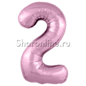 Шар "Цифра 2" Розовая 102 см - изображение 1