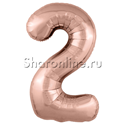 Шар "Цифра 2" Розовое золото 102 см - изображение 1