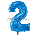 Шар "Цифра 2" Синяя 66 см - изображение 1