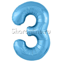 Шар "Цифра 3" Голубая 102 см - изображение 1