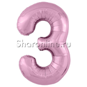 Шар "Цифра 3" Розовая 102 см - изображение 1