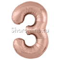 Шар "Цифра 3" Розовое золото 102 см - изображение 1