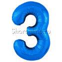 Шар "Цифра 3" Синяя 99 см - изображение 1