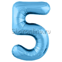 Шар "Цифра 5" Голубая 102 см - изображение 1