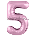 Шар "Цифра 5" Розовая 102 см - изображение 1