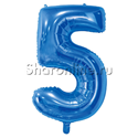 Шар "Цифра 5" Синяя 66 см - изображение 1