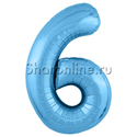Шар "Цифра 6" Голубая 102 см - изображение 1