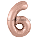 Шар "Цифра 6" Розовое золото 102 см - изображение 1