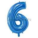 Шар "Цифра 6" Синяя 66 см - изображение 1