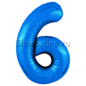 Шар "Цифра 6" Синяя 99 см - изображение 1