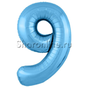 Шар "Цифра 9" Голубая 102 см - изображение 1