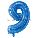 Шар "Цифра 9" Синяя 66 см - изображение 1