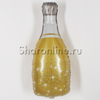 Шар Фигура "Бутылка шампанского" золото 91 см