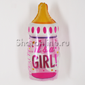 Шар Фигура "Бутылочка для девочки" розовый 81 см - изображение 1