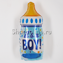 Шар Фигура "Бутылочка для мальчика" синий 81 см