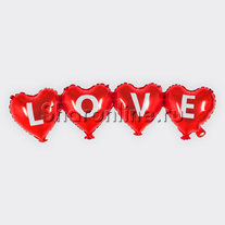 Шар Фигура-гирлянда "Love" сердечки 99 см