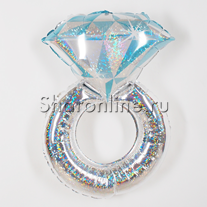 Шар Фигура "Кольцо с бриллиантом" голография 97 см