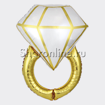 Шар Фигура "Кольцо с бриллиантом" золотое 91 см