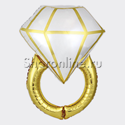 Шар Фигура "Кольцо с бриллиантом" золотое 91 см - изображение 1