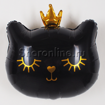 Шар Фигура "Котенок принцесса" черный 66 см