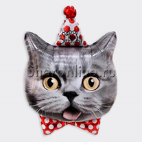 Шар Фигура "Котенок в колпачке" 74 см