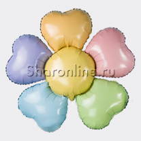Шар Фигура "Лепестки Сердечки" разноцветный 94 см