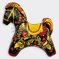 Шар Фигура "Лошадка" золотая роспись 79 см