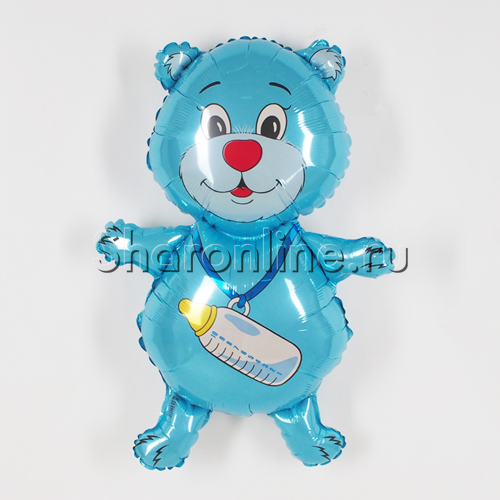 Шар Фигура "Медвежонок-мальчик" синий 81 см - изображение 1