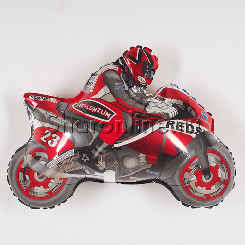 Шар Фигура "Мотоцикл" красный 79 см - изображение 1