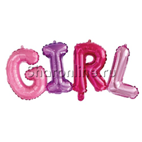 Шар Фигура Надпись "GIRL" разноцветный 112 см