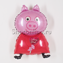 Шар Фигура "Свинка" розовая 81 см - изображение 1