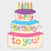 Шар Фигура "Торт на День Рождения" 56 см воздух