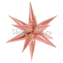 Шар Фигура "Звезда составная" розовое золото 66 см