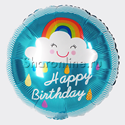 Шар Круг "С днем рождения" радуга 46 см - изображение 1