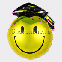 Шар Круг "Смайл выпускник" 46 см