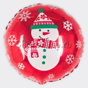 Шар Круг "Снеговик" красный 46 см - изображение 1