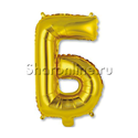 Шар Мини-буква "Б" Золотая 38 см - изображение 1