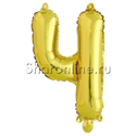 Шар Мини-буква "Ч" Золотая 38 см - изображение 1