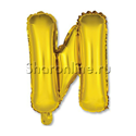 Шар Мини-буква "И" Золотая 38 см - изображение 1