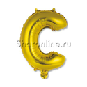 Шар мини-буква "С" Золотая 38 см - изображение 1