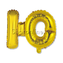 Шар Мини-буква "Ю" Золотая 38 см - изображение 1